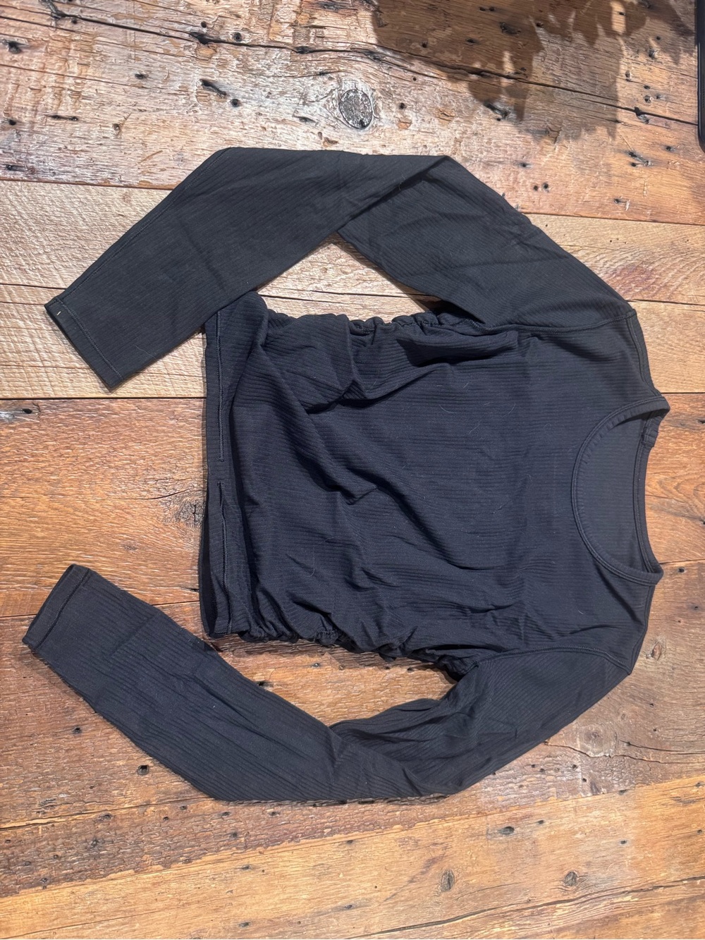 lululemon athletica Black Ribbed Long Sleeve Top